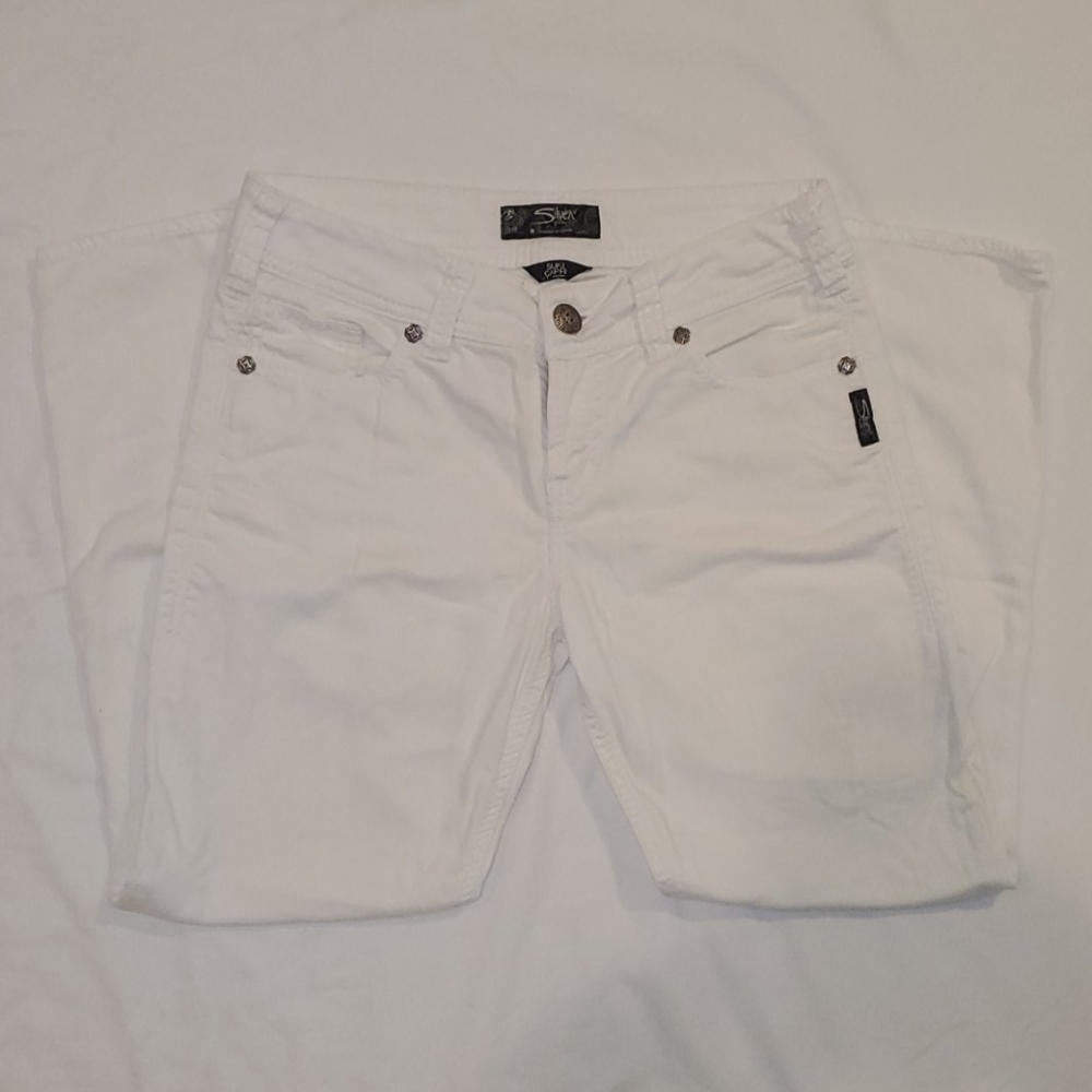 Silver Suki Capri Jeans Sz 28